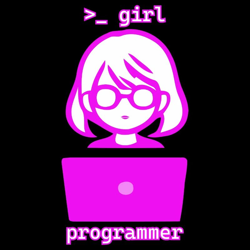Woman with computer girl programmer