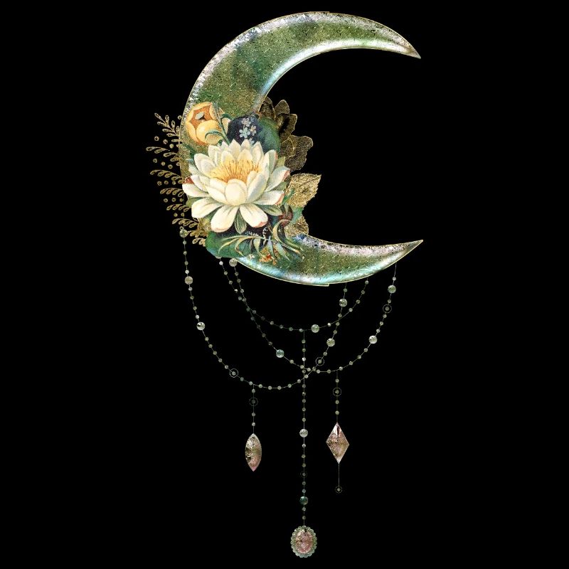 Lune élégante et noble avec des fleurs