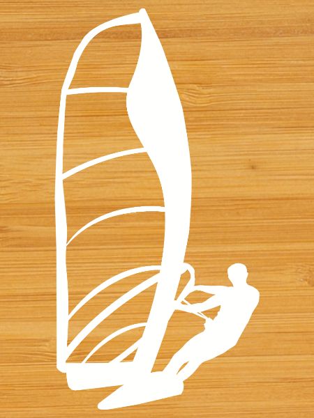Minimalist Windsurfer Silhouette