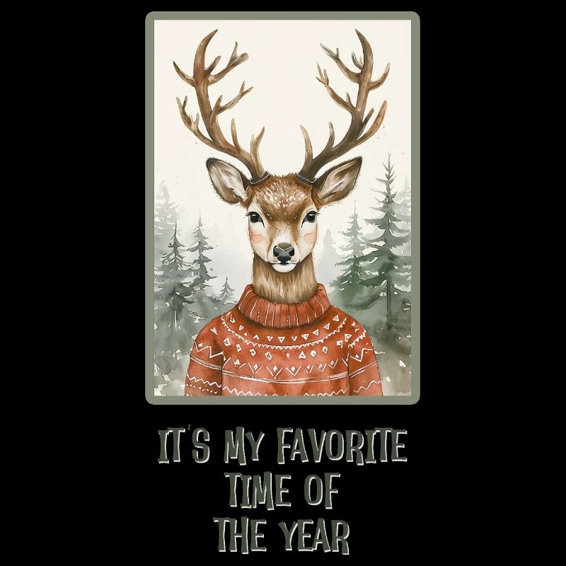 Lustiges Rentier im Weihnachtspullover
