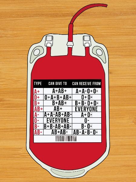 Tabelle der Blutspender und -empfänger