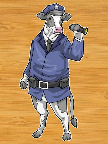 Cow Policeman Flashlight Police