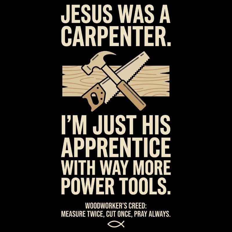 Funny Jesus Carpenter Apprentice Woodworker Creed