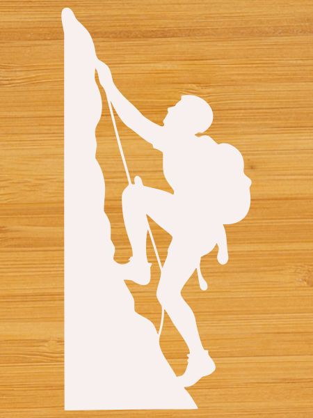 Klettersilhouette am Felsen