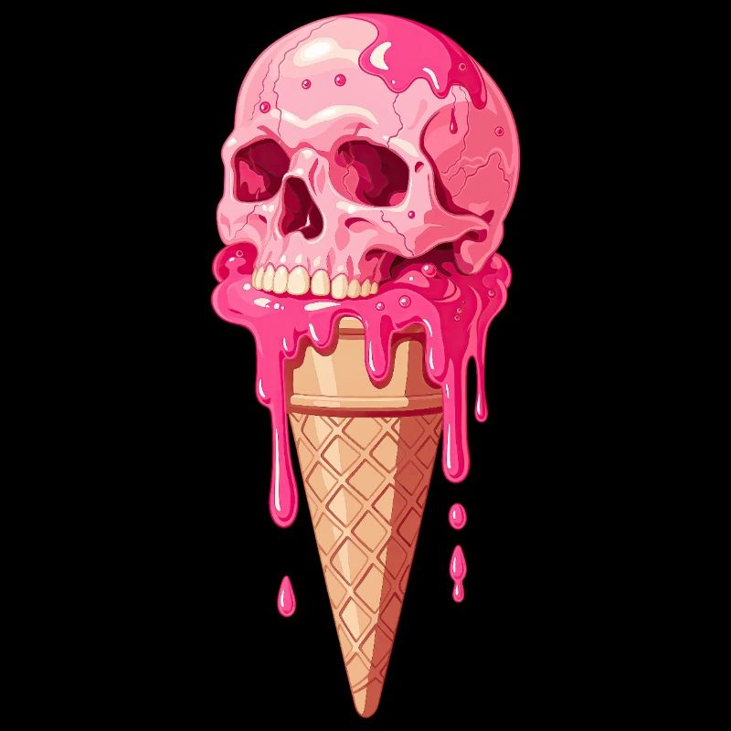Glace Crâne Rose