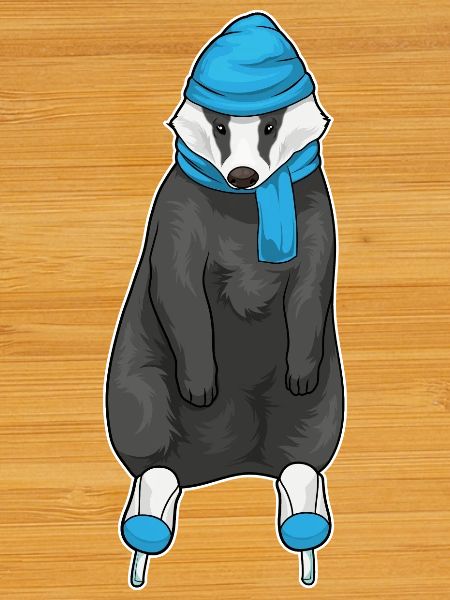 Dachs Eislaufen Schlittschuhe