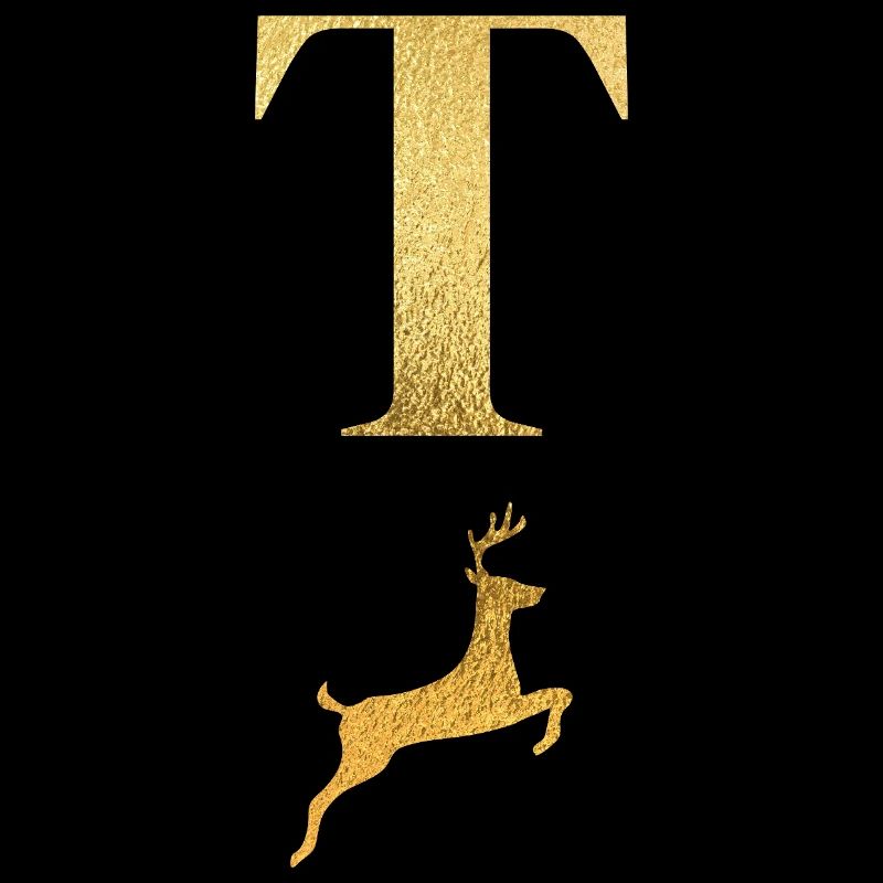 Buchstabe t goldener Hirsch - Geschenkidee