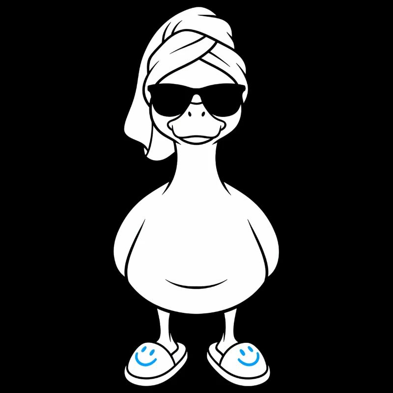 Canard solaire avec serviette de bain et chaussons