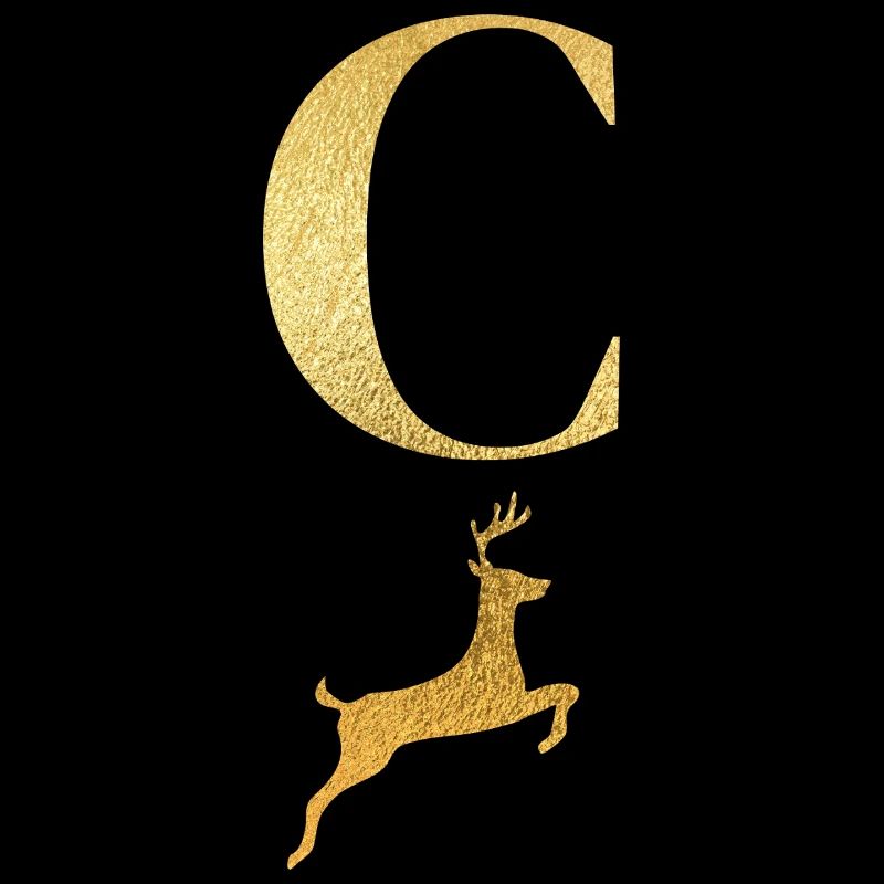Buchstabe c goldener Hirsch - Geschenkidee