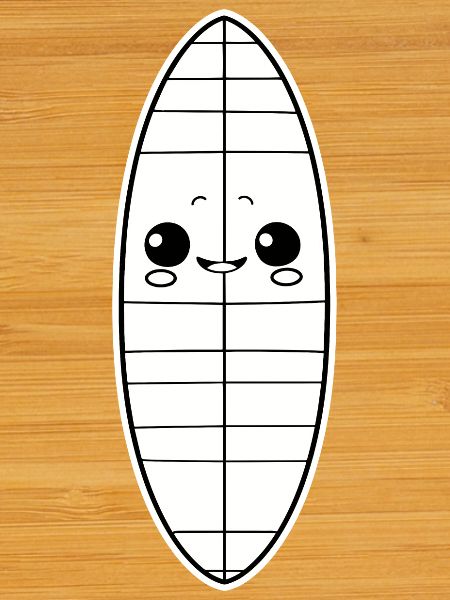Surfboard Cartoon Style