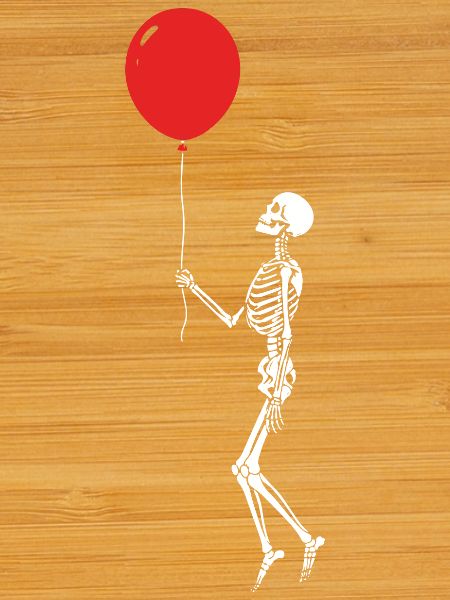 Skeleton with Red Balloon