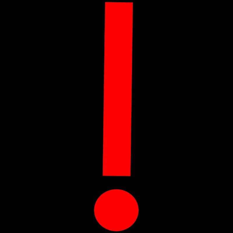 Red exclamation mark, template, pattern