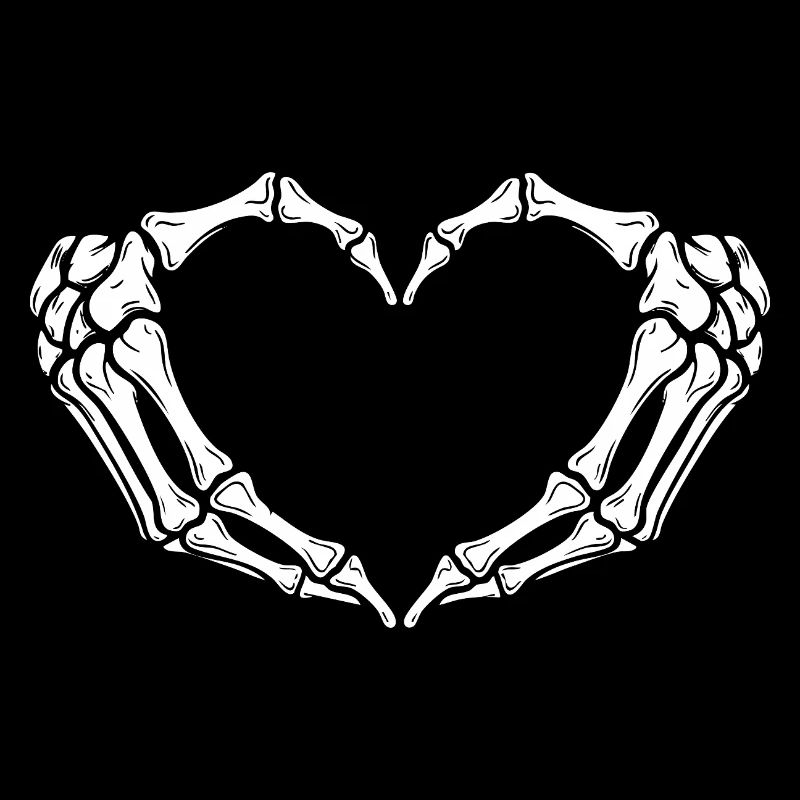 Skeleton Hands Heart — Spooky Halloween Skeleton