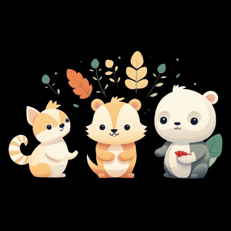 Illustration mignonne des amis de la forêt