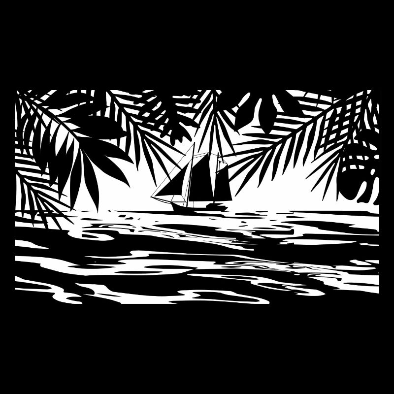 Caraïbes, île, bateau