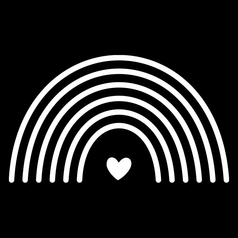 Arc-en-ciel coeur symbole