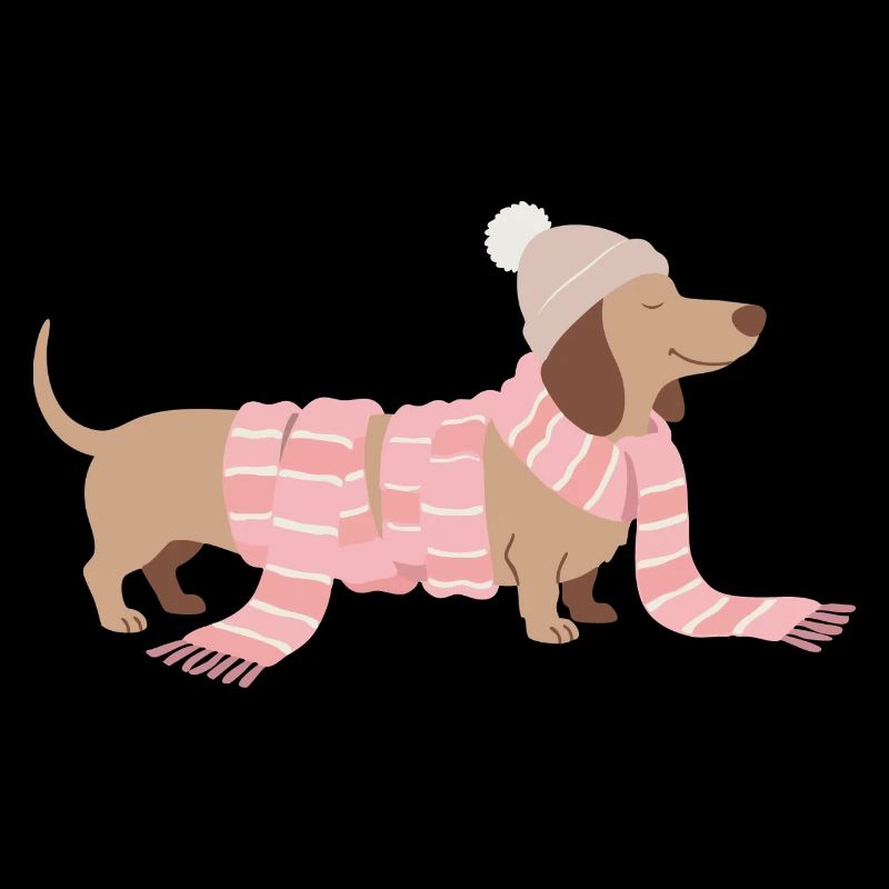 Winter Dackel Illustration