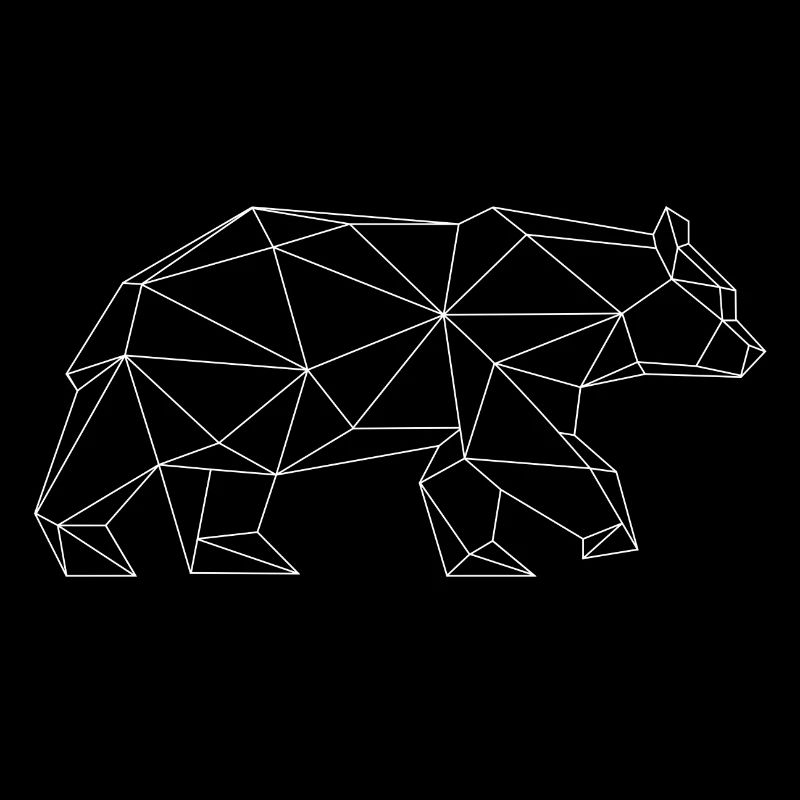 Grizzly bear in Triangle design (white)