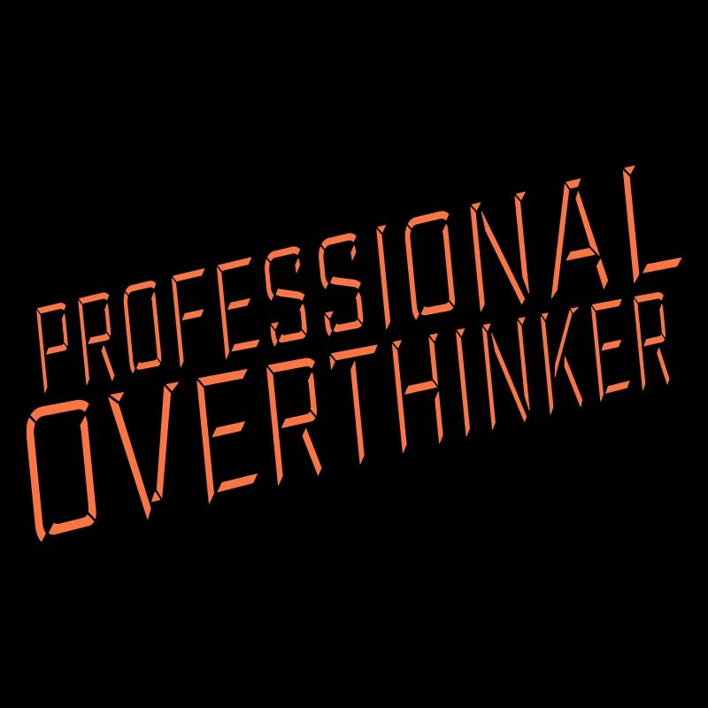 Professional Overthinker Funny Brooding Anxiety Logo