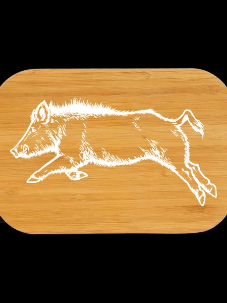 Wild boar jumping (white)