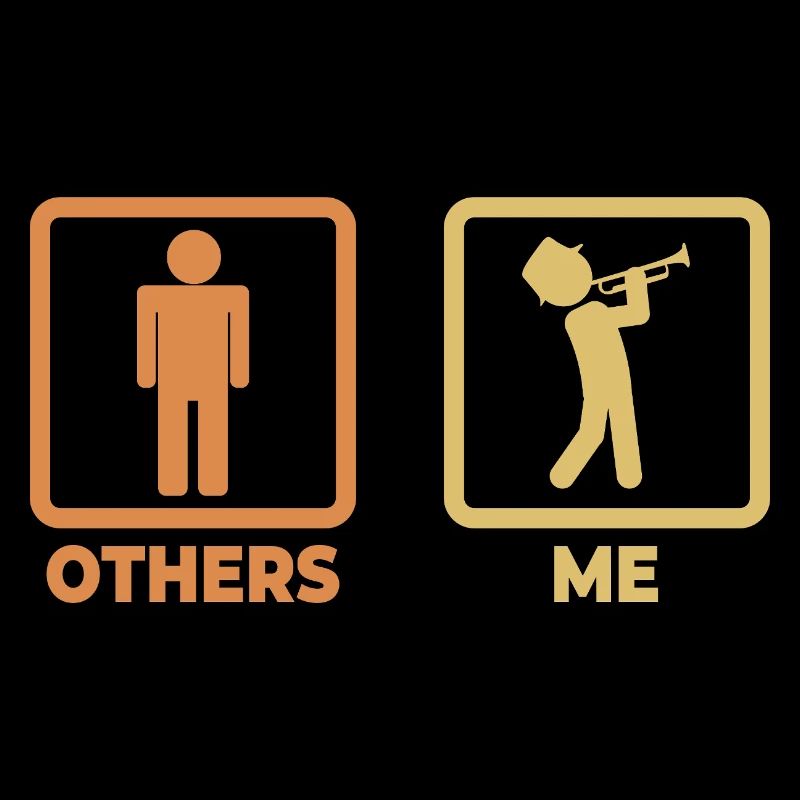 Trumpeter stick figure