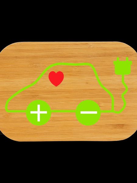Green E-Car Heart Design