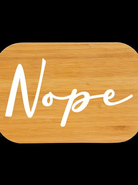 Nope handwriting logo on black