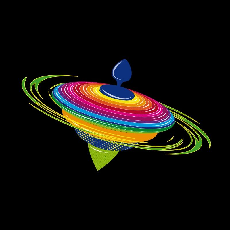 farbenfroher rotierender Kreisel