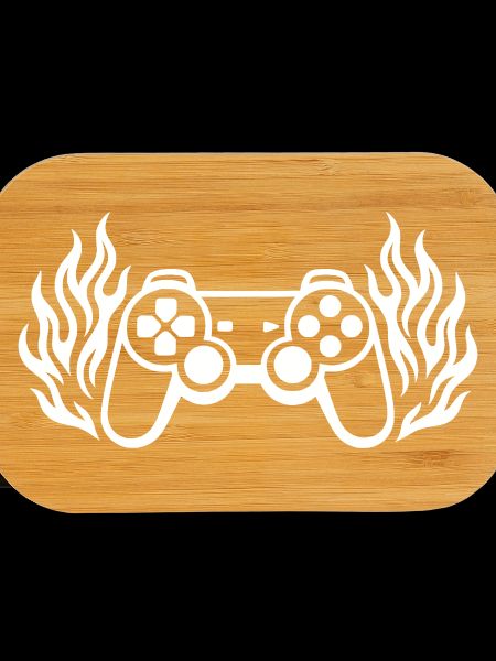 Flames controller, burning gamepad graphics