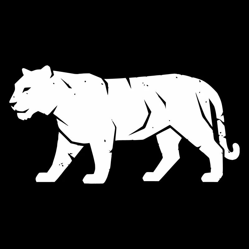 Tiger Walking Stripe Wilderness Vector