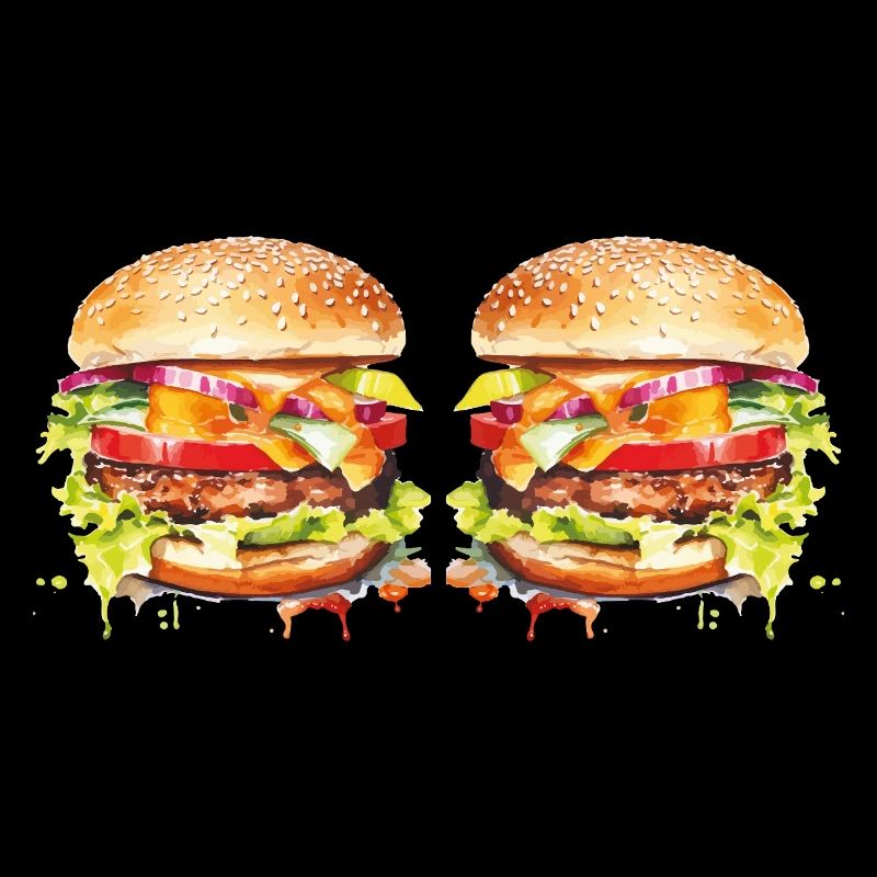 Burger Aquarell-Explosion