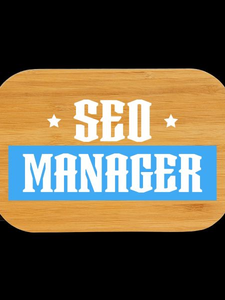 SEO Manager blue tshirt black