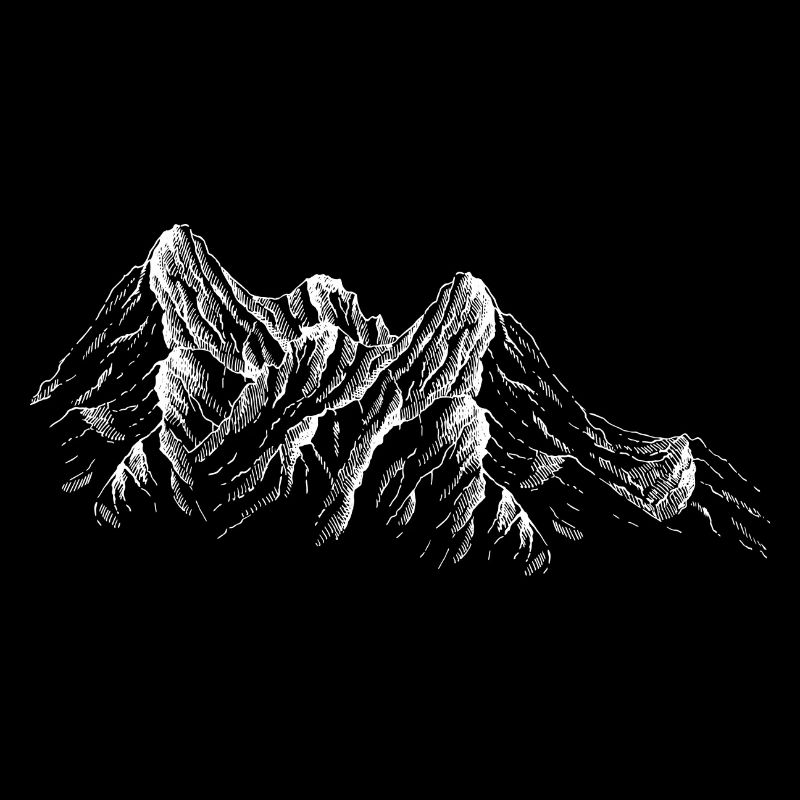 Alpine Silhouette Mountain Range