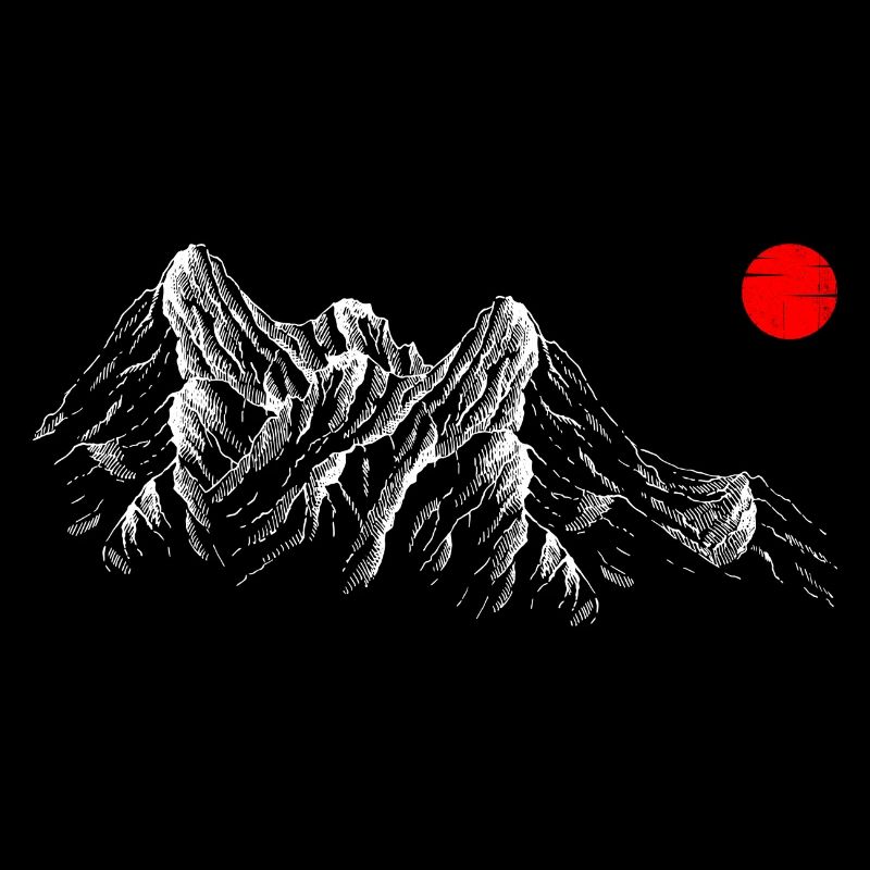 Crimson Sun Over Silent Peaks