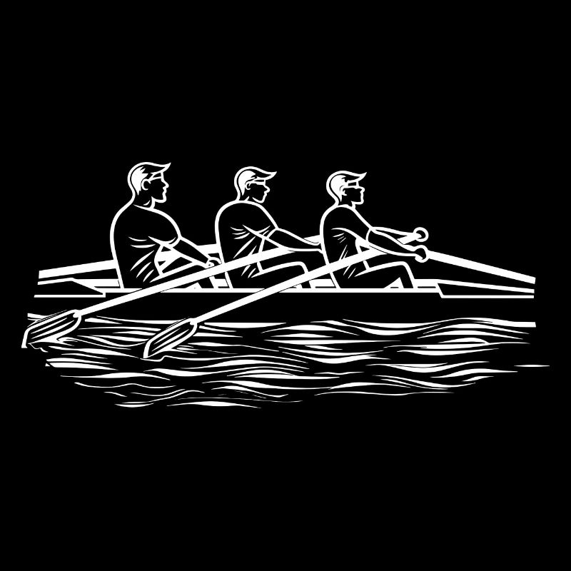 Rowing Team Line Art