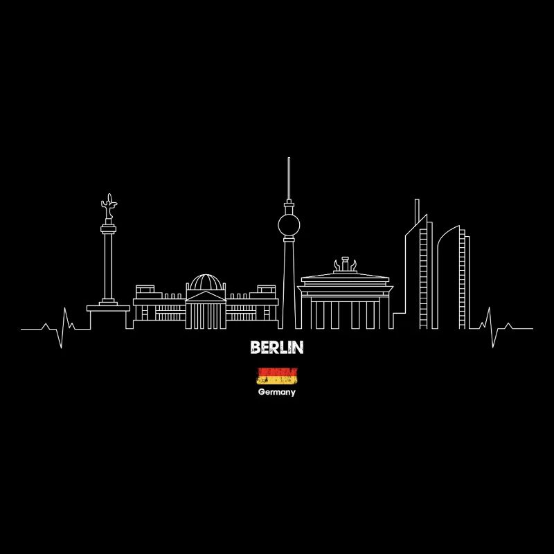 Berlin Skyline Line Art Design