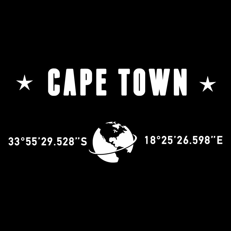 Cape Town Coordinates White Typography