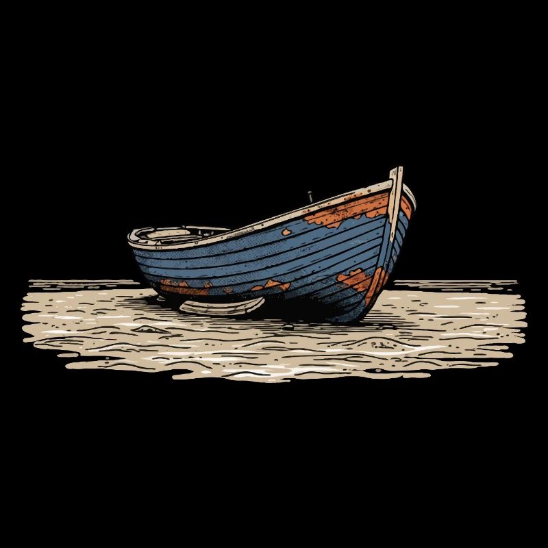 Weathered Sailboat on Coast