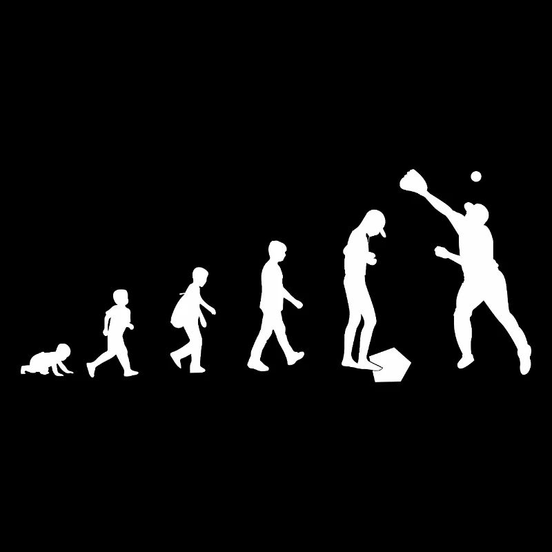 Evolution from baby to baseball player / sport