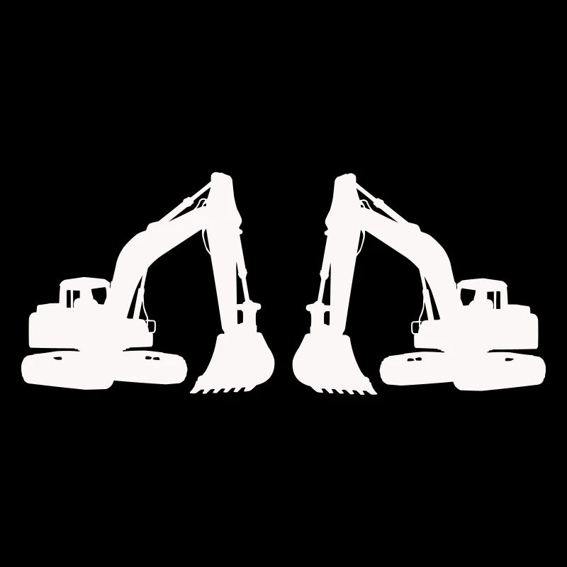 Silhouette de double excavatrice