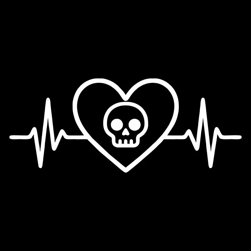 Skull Skull Halloween Heart