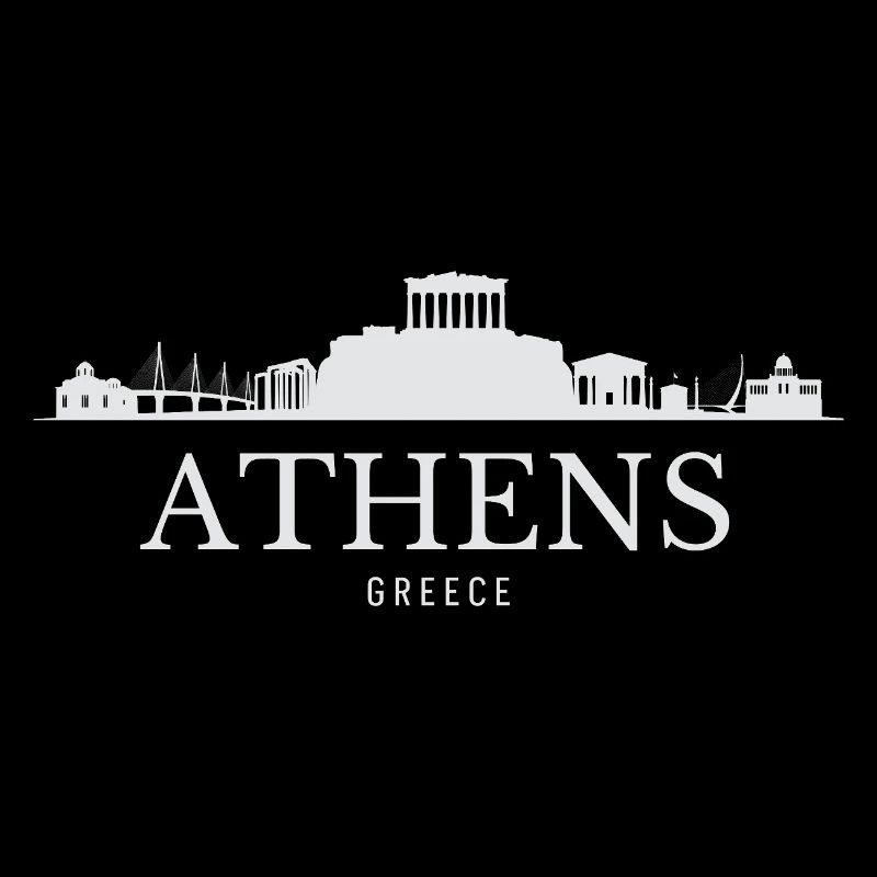 Silhouette d’Athènes, Grèce d’Athènes