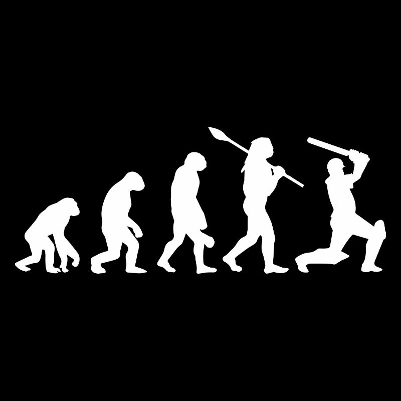 Cricket Evolution Player Silhouette Funny Sport