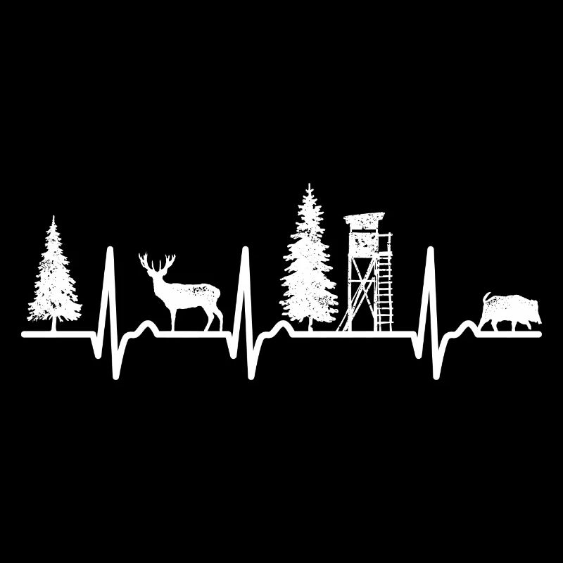 Courbe ECG - courbe cardiaque - siège haut - chasseur - chasse