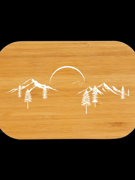 Moonlit Mountain Forest Silhouette