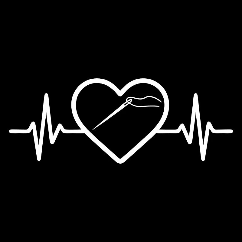 Sewing Spool Needle Scissors Heart