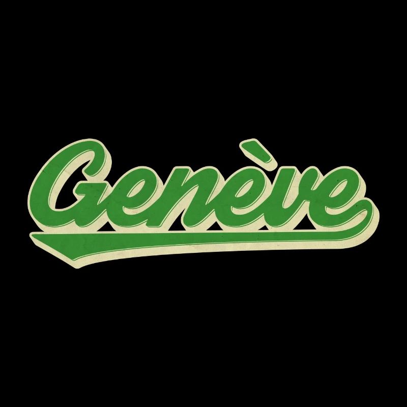 Genève Grün Retro Script