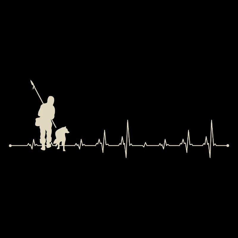 Heartbeats with a Dog Silhouette