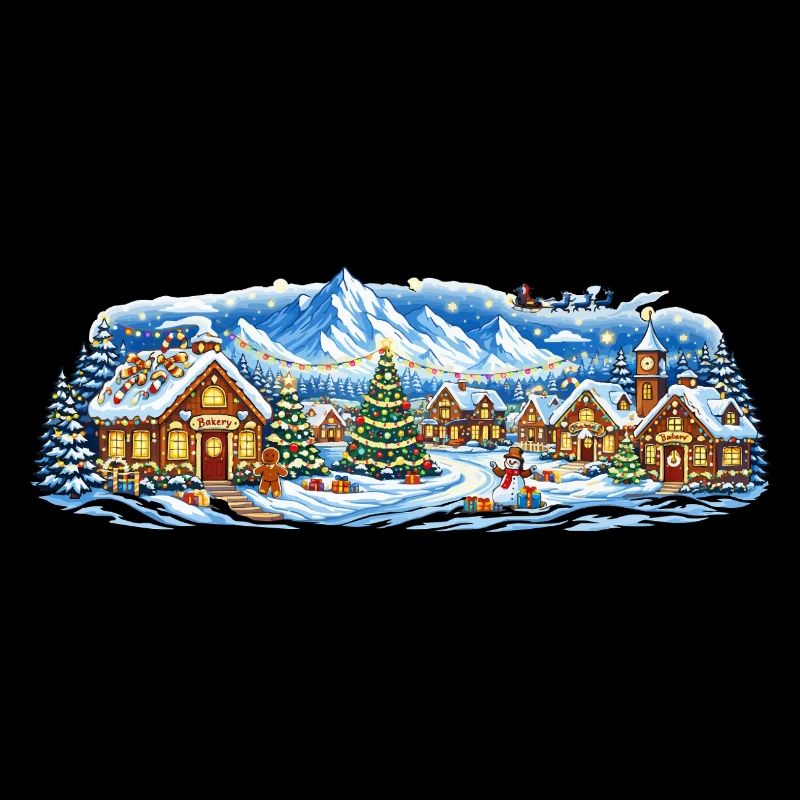 Winterdorf im Weihnachtsglanz