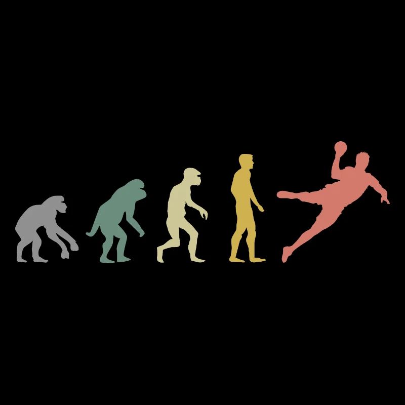 Retro Evolution Handball Icon Couleurs Sports Logo